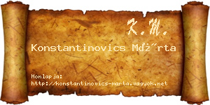 Konstantinovics Márta névjegykártya