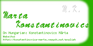 marta konstantinovics business card